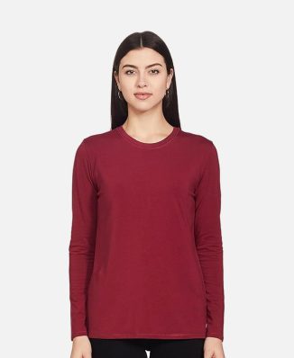 Full Sleeve Round Neck Slim Fit Cotton Tshirt